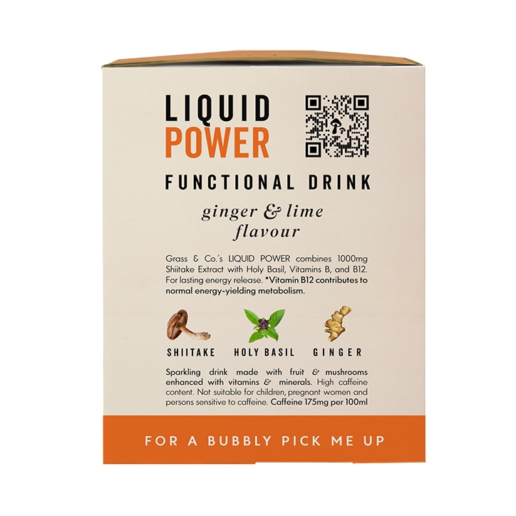 Grass & Co. Liquid Power (Ginger, Lime & Shiitake) Functional Sparkling Drinks 4x 250ml image 5