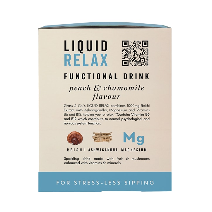 Grass&Co. Liquid Relax (Peach, Chamomile & Reishi) Functional Sparkling Drinks 4x 250ml image 6