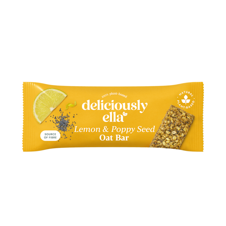 Deliciously Ella Lemon & Poppy Seed Baked Flapjack Oat Bars 3x 50g image 2