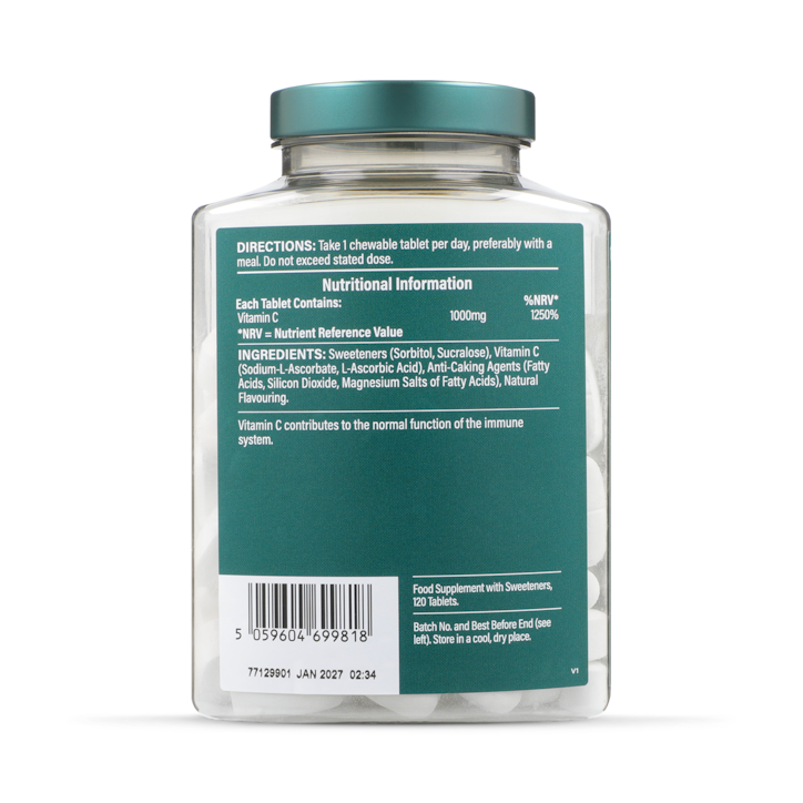 Holland & Barrett High Strength Chewable Vitamin C 1000mg 120 Tablets image 3