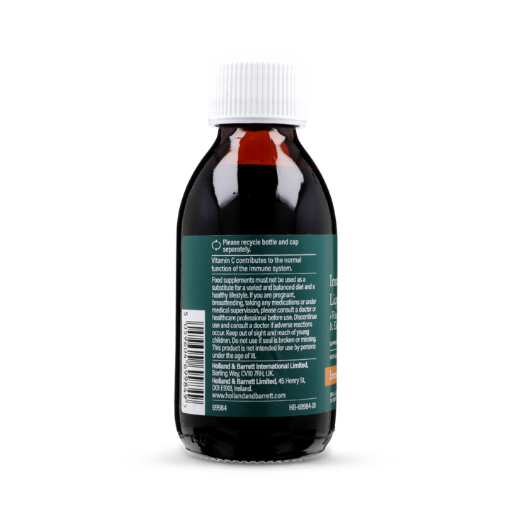 Holland & Barrett Elderberry Immunity Liquid with Vitamin C & Zinc 150ml image 2