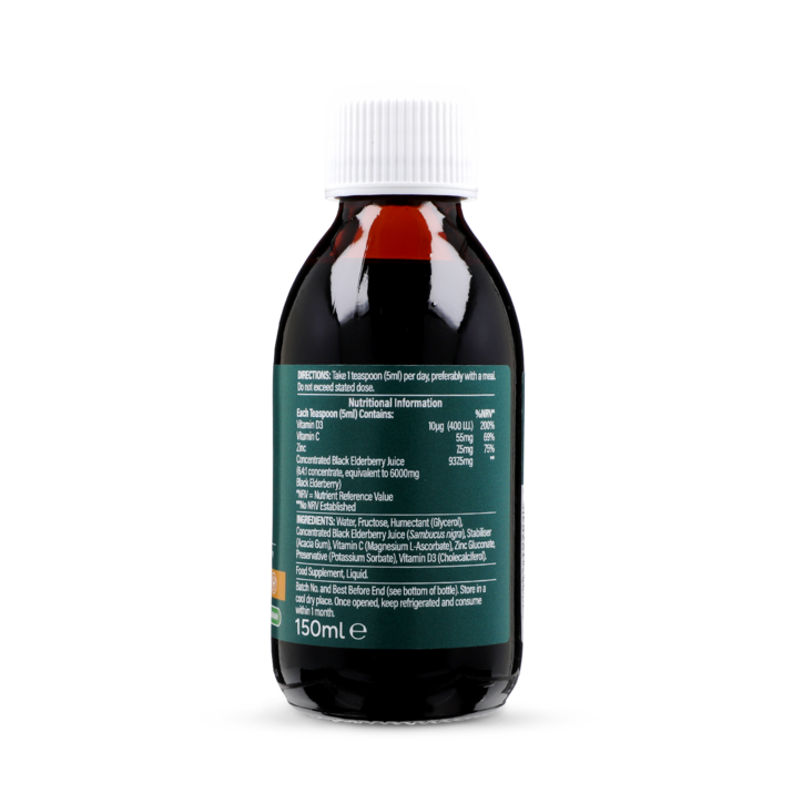 Holland & Barrett Elderberry Immunity Liquid with Vitamin C & Zinc 150ml image 3