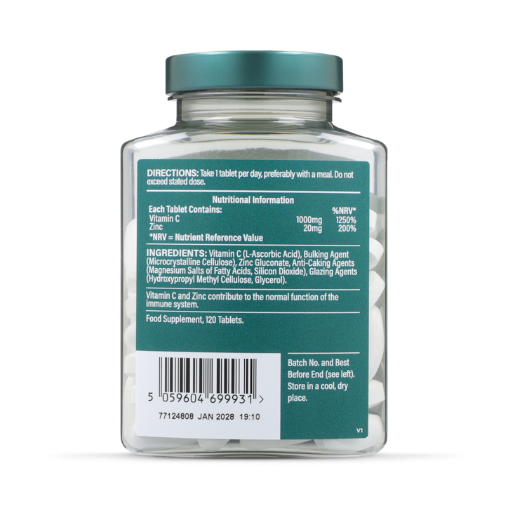 Holland & Barrett Vitamin C & Zinc 120 Tablets image 2