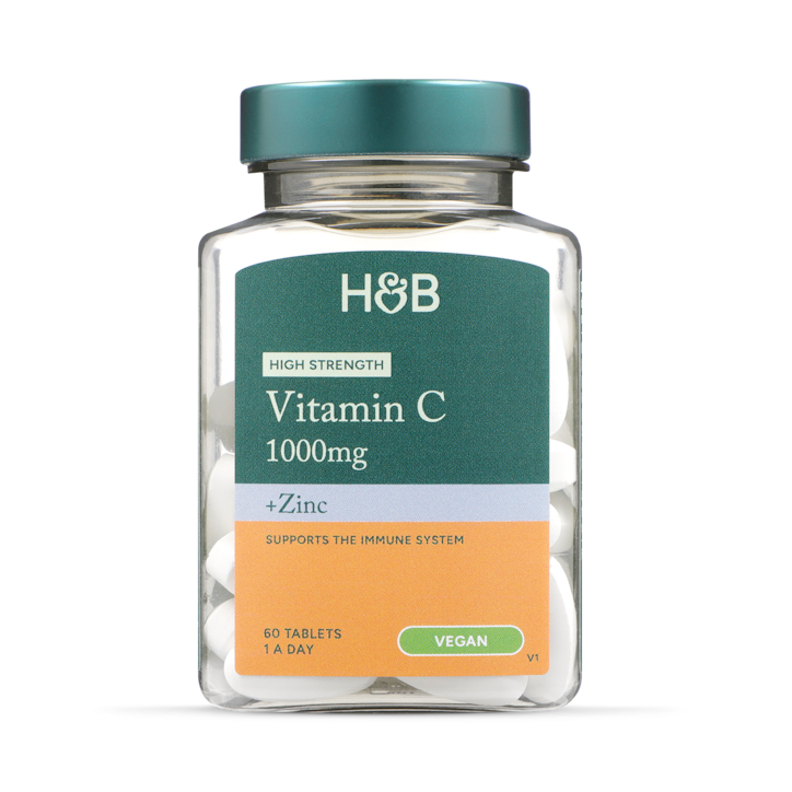 Holland & Barrett Vitamin C & Zinc 60 Tablets image 1