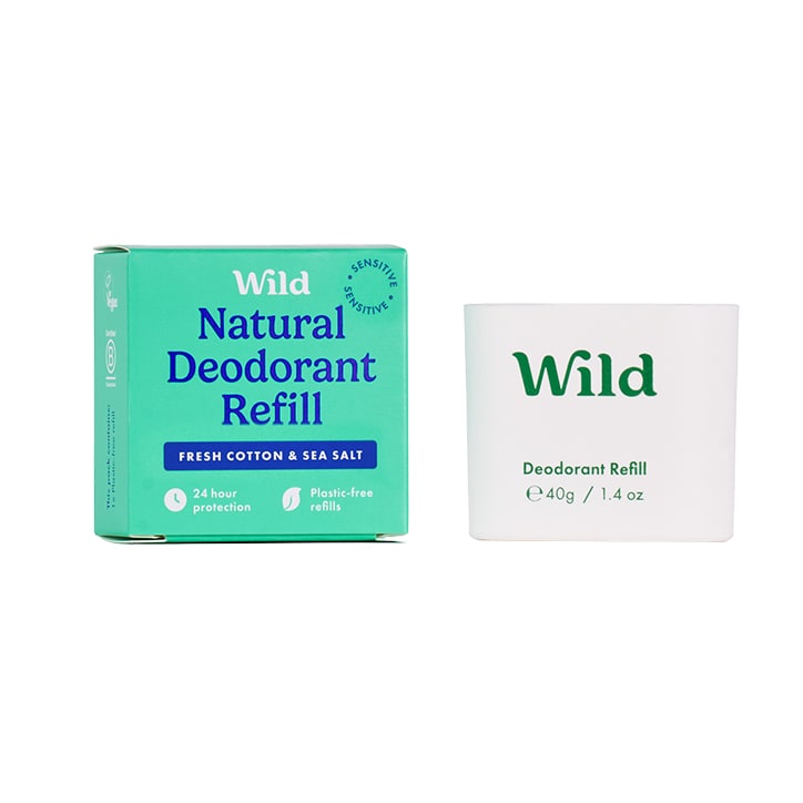 WILD Fresh Cotton & Sea Salt Sensitive Deodorant Refill 40g image 1