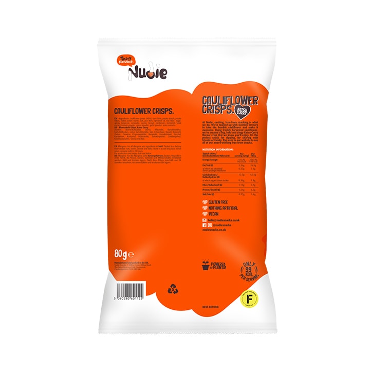 Nudie Katsu Curry Cauliflower Crisps 80g image 2