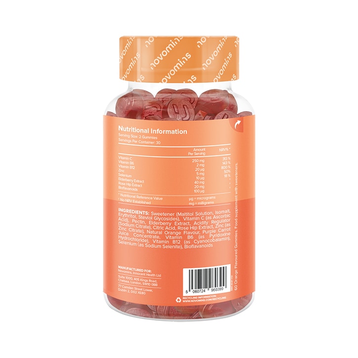 Novomins Vitamin C Orange Flavoured 60 Gummies image 2