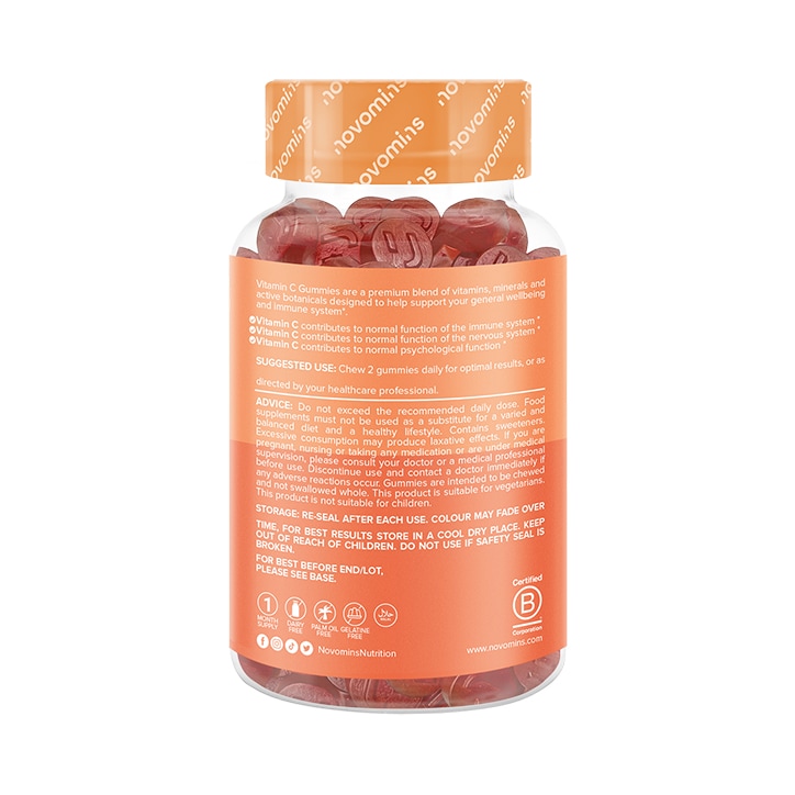 Novomins Vitamin C Orange Flavoured 60 Gummies image 3