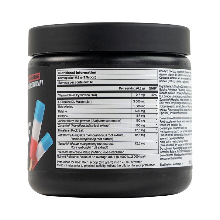 BuckedUp WokeAF Pre Workout Merica Rocket Pop 260g image 3