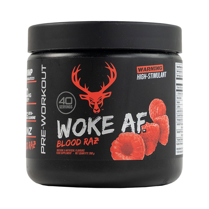 BuckedUp WokeAF Pre Workout Blood Raz 260g image 1