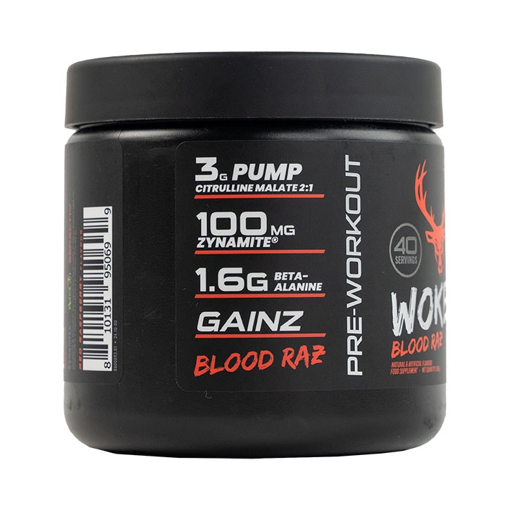 BuckedUp WokeAF Pre Workout Blood Raz 260g image 4