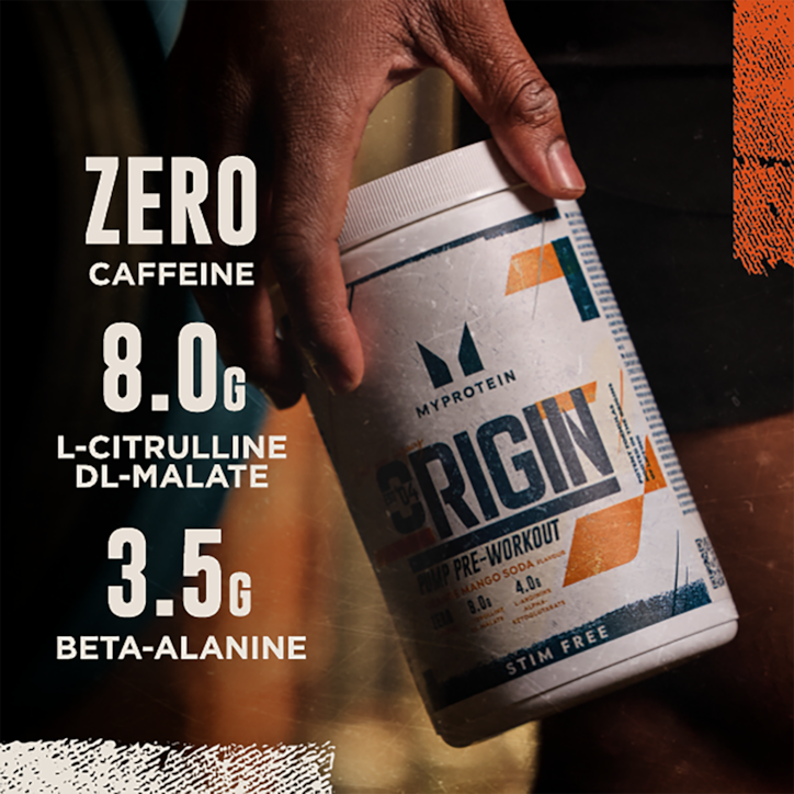 Myprotein Origin Pre-Workout Stim Free Orange Mango Soda 600g image 2