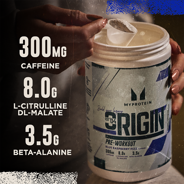 Myprotein Origin Pre-Workout Blue Raspberry Fizz 600g image 2