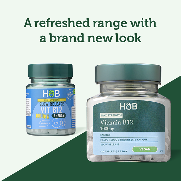 Holland & Barrett High Strength Slow Release Vitamin B12 1000ug 120 Tablets image 2