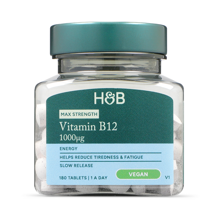 Holland & Barrett High Strength Slow Release Vitamin B12 1000ug 180 Tablets image 1
