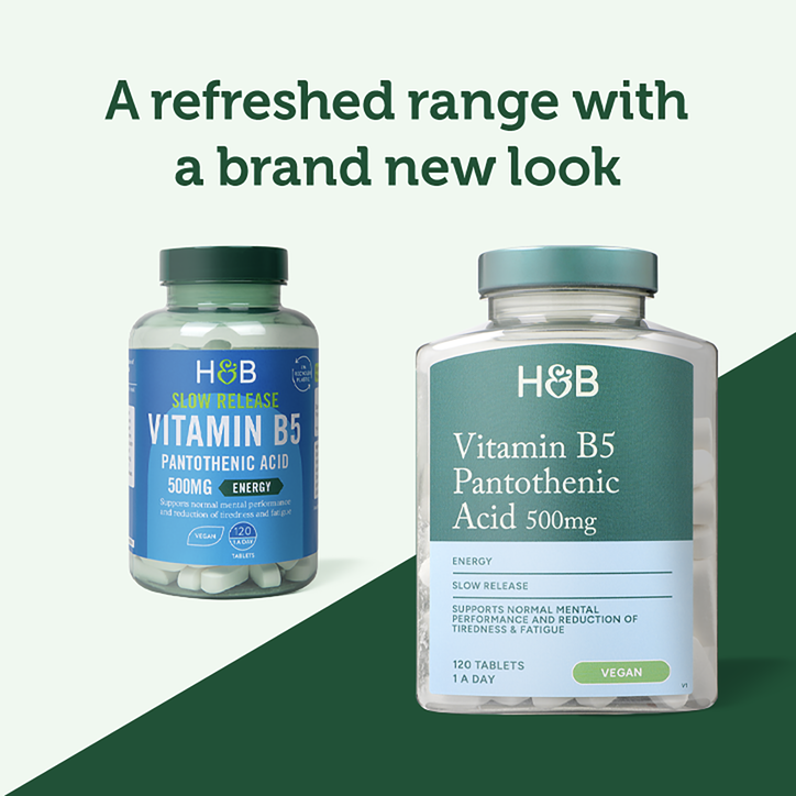 Holland & Barrett Slow Release Vitamin B5 + Panthothenic Acid 500mg 120 Tablets image 3