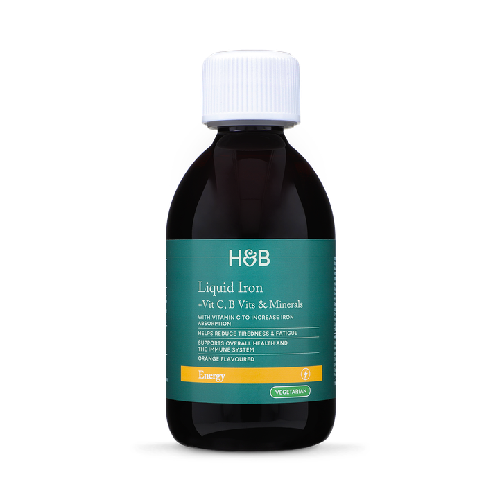 Holland & Barrett Iron + B Vits, Vit C & Minerals 250ml Orange Flavour Liquid image 1