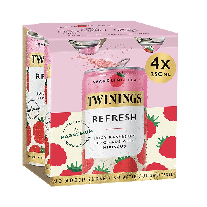 Twinings Refresh Raspberry & Lemon Sparkling Drink 4x 250ml image 1