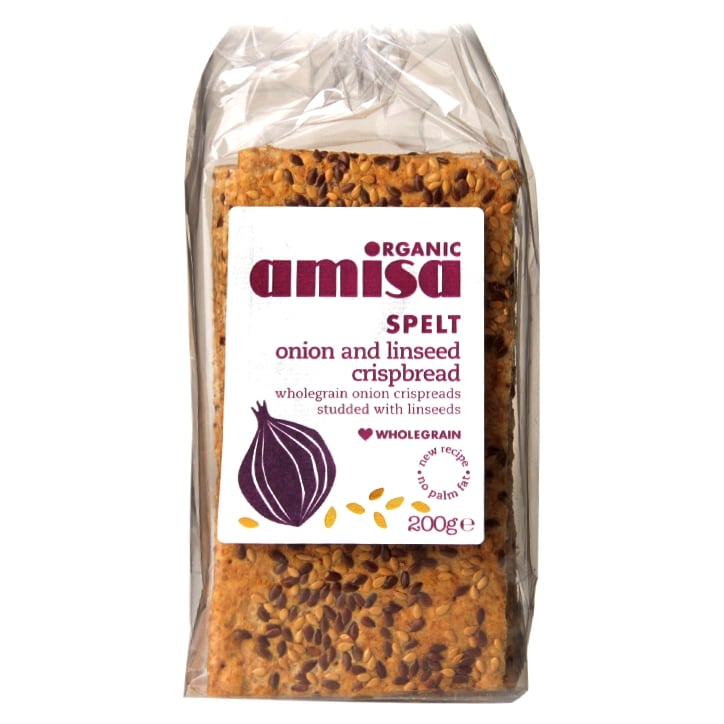 Amisa Organic Spelt Onion & Linseed Crispbread 200g-1