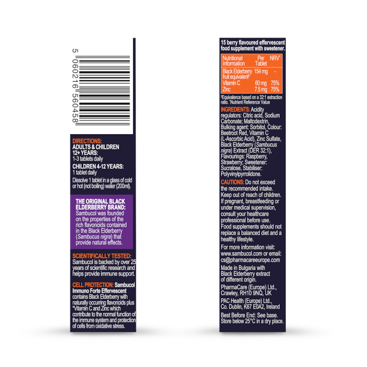 Sambucol Immuno Forte 15 Effervescent Tablets image 2