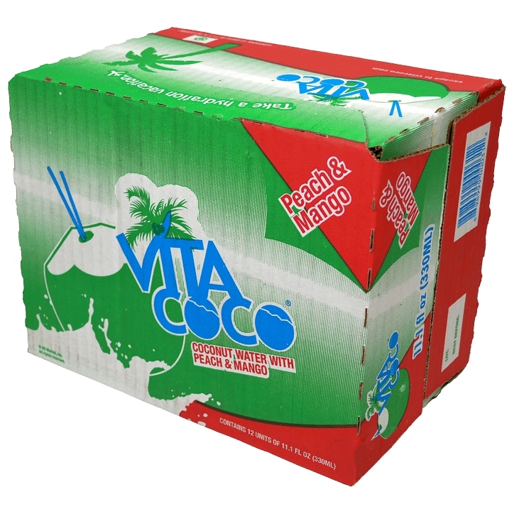Vita Coco 100% Natural Coconut Water with Peach and Mango 12 x 300ml image 1