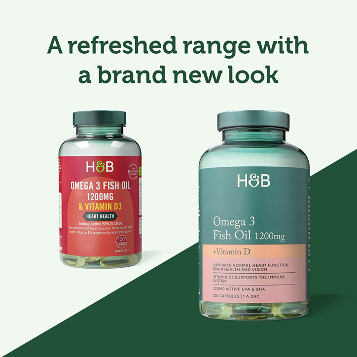 Holland & Barrett Omega 3 Fish Oil + D3 1200mg 120 Capsules image 3