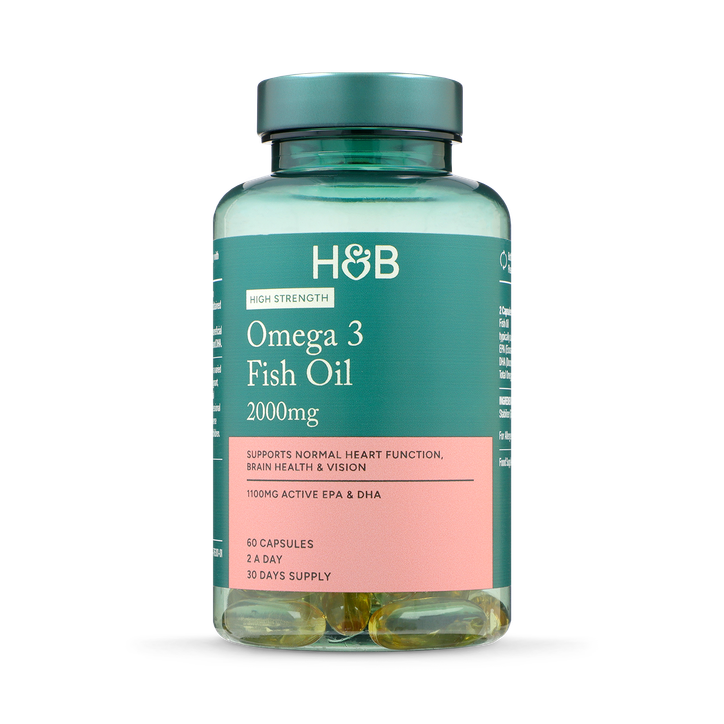 Holland & Barrett High Strength Omega 3 Fish Oil 2000mg 60 Capsules image 1