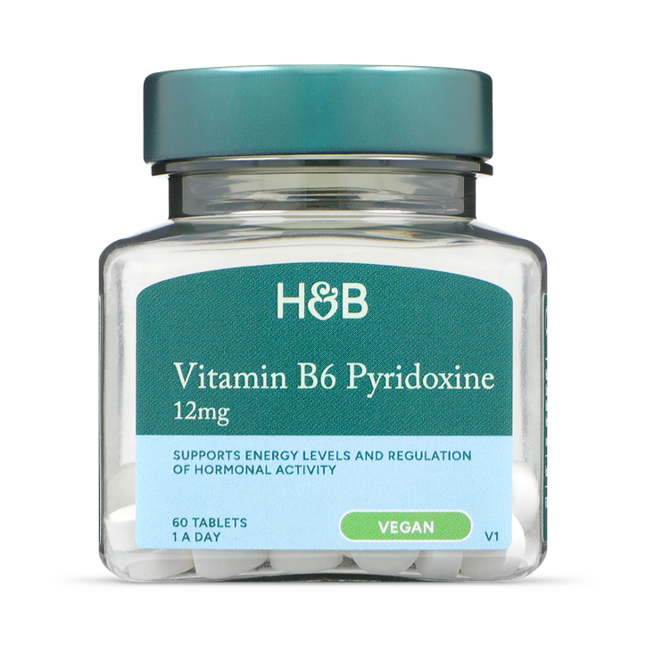 Holland & Barrett Vitamin B6 + Pyrixodine 12mg 60 Tablets image 1