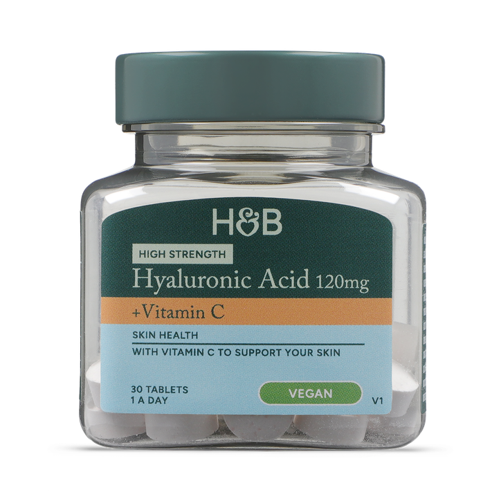 Holland & Barrett Hyaluronic Acid High Strength 120mg + Vitamin C 30 Tablets image 2
