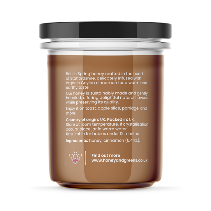 Honey & Greens British Honey with Cinnamon 240g image 2