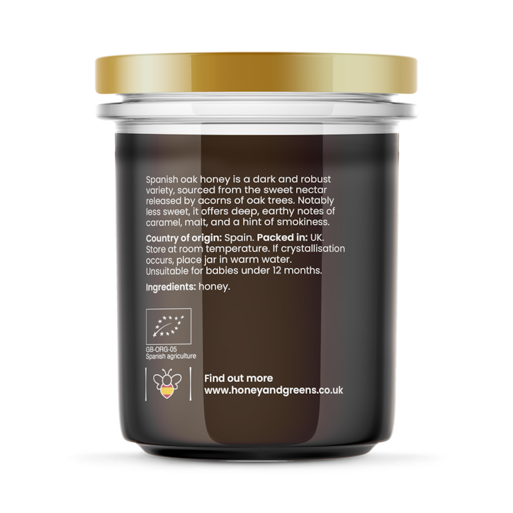 Honey & Greens Organic Spanish Oak Honey 240g image 2