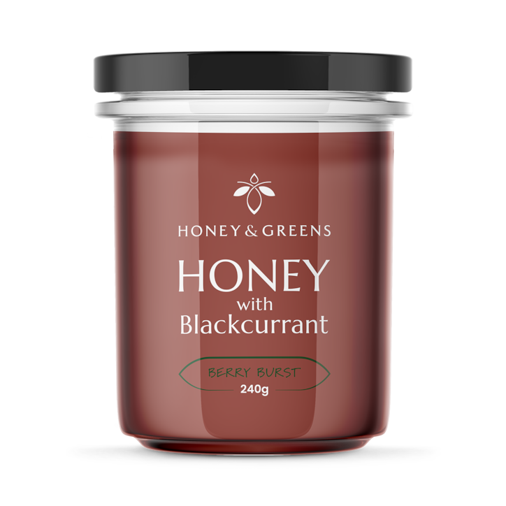 Honey & Greens Honey with Blackcurrant 240g image 1