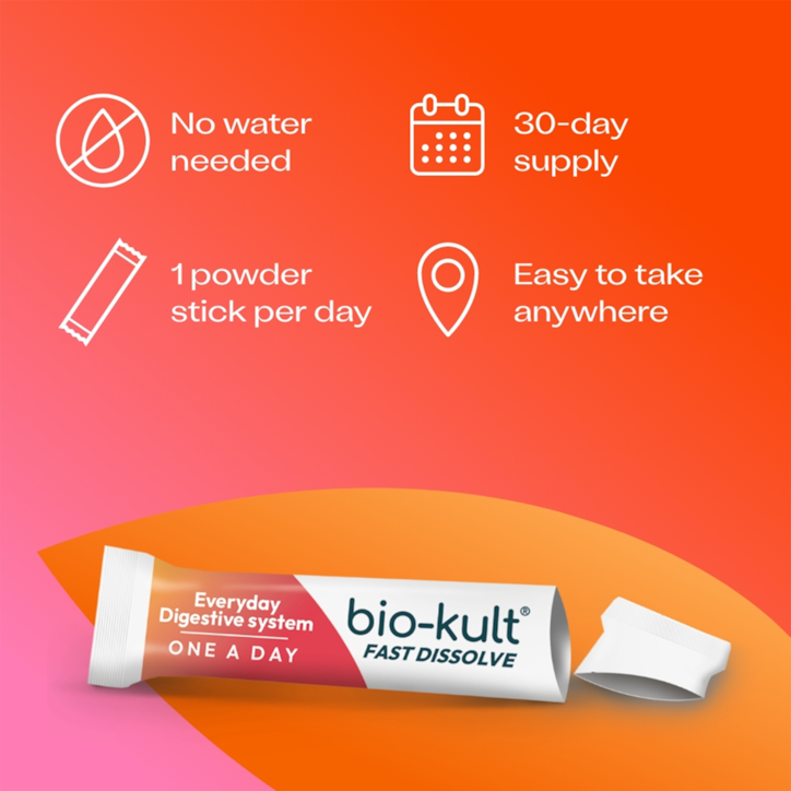 Bio-Kult Everyday Fast Dissolve Powder for Digestive System Peach Flavour 30 Sachets image 2