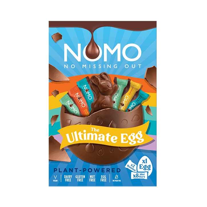 NOMO Chocolate Ultimate Egg (1 Egg, 2x Bunnies, 8x Mini Bars) 223g image 1