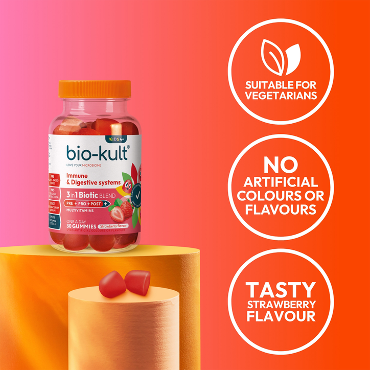 Bio-Kult 3-in-1 Biotic Blend Multivitamin for Kids Strawberry Flavoured 30 Gummies image 7