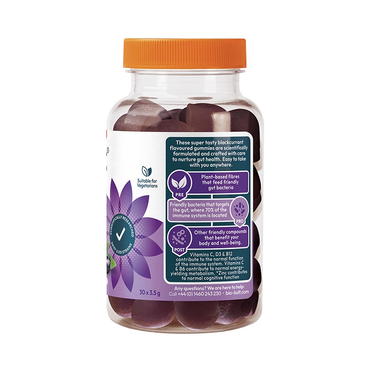 Bio-Kult 3-in-1 Biotic Blend Multivitamin for Teens Blackcurrant Flavoured 30 Gummies image 2