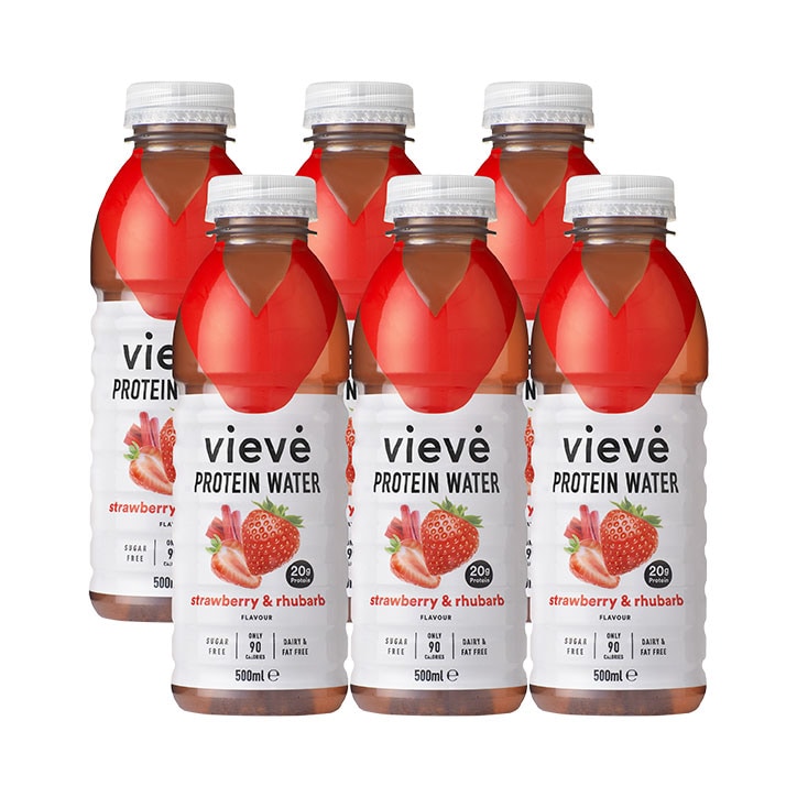 Vieve Strawberry & Rhubarb Protein Water Drinks 6x 500ml image 1