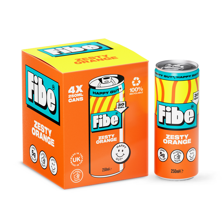 Fibe Soda Zesty Orange Drinks 4x 250ml