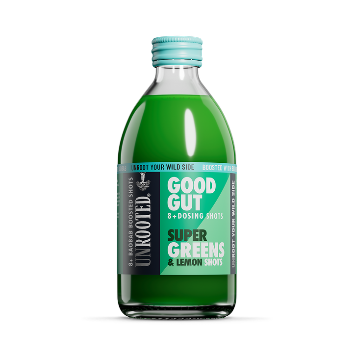 Unrooted Good Gut Super Greens & Lemon Shots Dosing Bottle 8x Shots 500ml image 1