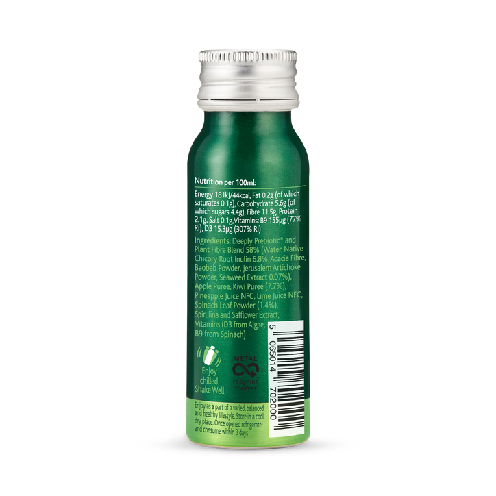 Deeply Gut Health Food With Prebiotic Plant Fibre Spinach & Kiwi With Seaweed 65ml image 2
