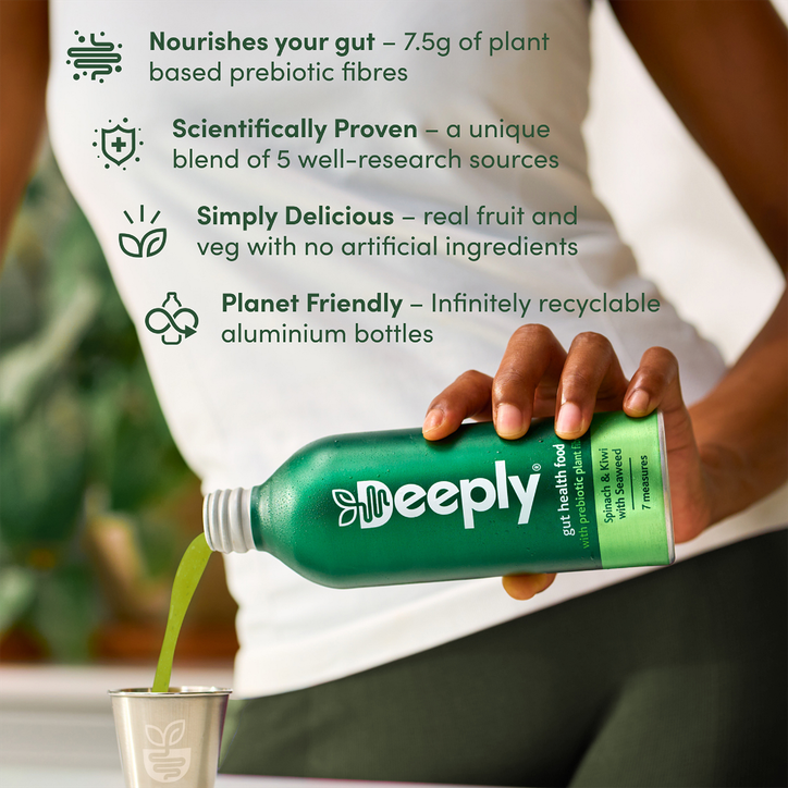Deeply Gut Health Food With Prebiotic Plant Fibre Spinach & Kiwi With Seaweed 65ml image 3