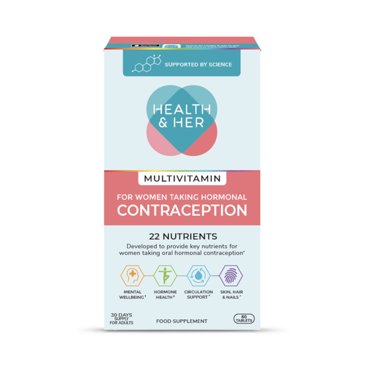 Health & Her Contraceptive Multivitamin Support 60 Tablets image 1