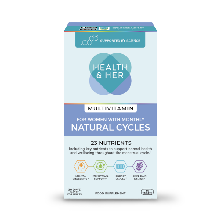 Health & Her Natural Menstrual Cycles Multivitamin Support 60 Tablets image 1