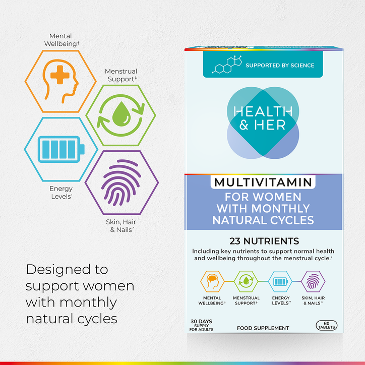 Health & Her Natural Menstrual Cycles Multivitamin Support 60 Tablets image 8