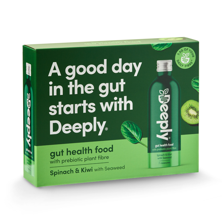 Deeply Gut Health Food With Prebiotic Plant Fibre Spinach & Kiwi With Seaweed Multipack 4 x 455ml image 1