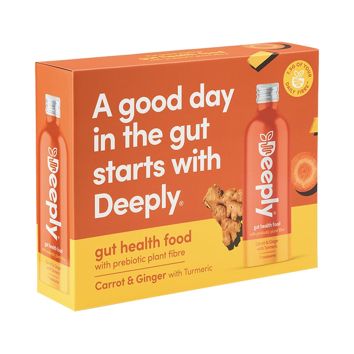 Deeply Gut Health Food With Prebiotic Plant Fibre Carrot & Ginger With Turmeric Multipack 4 x 455ml image 1