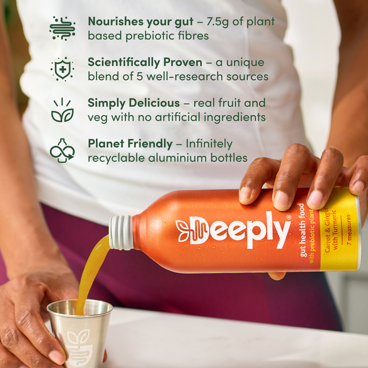Deeply Gut Health Food With Prebiotic Plant Fibre Carrot & Ginger With Turmeric Multipack 4 x 455ml image 3