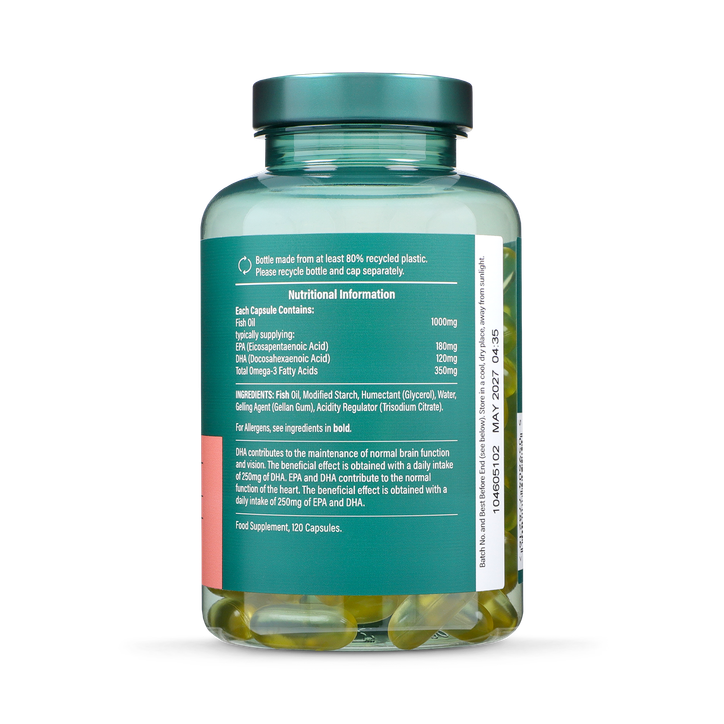 Holland & Barrett Enteric Coated Omega 3 Fish Oil 1000mg 120 Capsules image 2