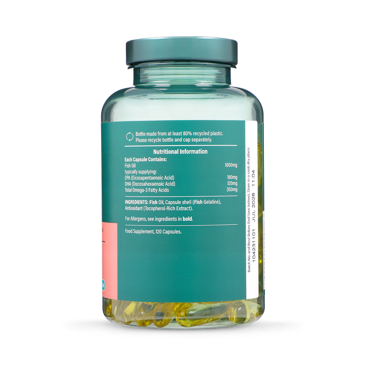 Holland & Barrett Pescatarian Omega 3 Fish Oil 1000mg 120 Capsules image 2