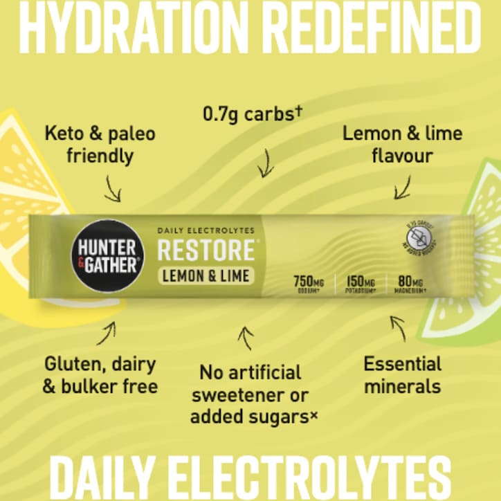 Restore Electrolytes Lemon & Lime 30 x 5.1g Sachet image 3